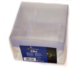 10pk fyrkantig buffeskål i transparent plast