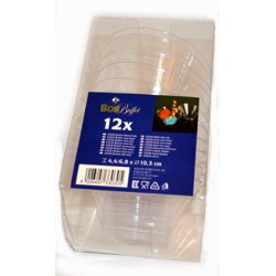 12pk buffeskål i transparet plast 4,4/6,8x10,3cm