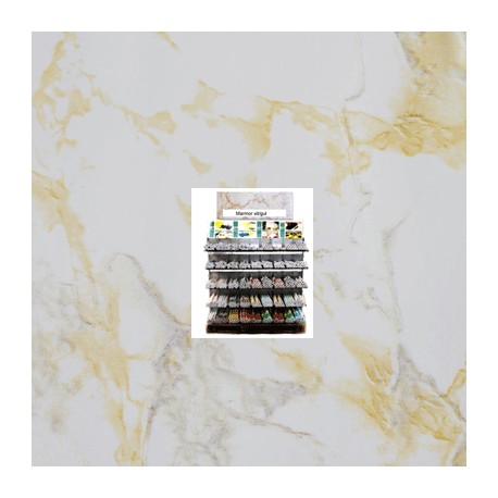 Självhäftande vinylfolie marmor vit/gul