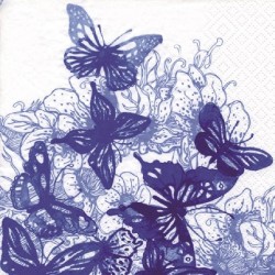Servett Fjäril blå 33x33cm
