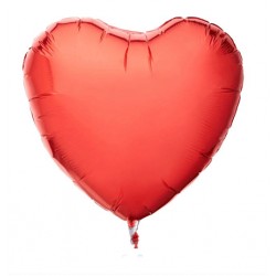 Folieballong hjärta röd ca Ø 100cm i omfång för luft och hellium