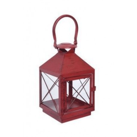 Lantern metal 25cm röd