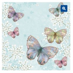 Matservett* 20p fjärilar turkos blå 33x33cm