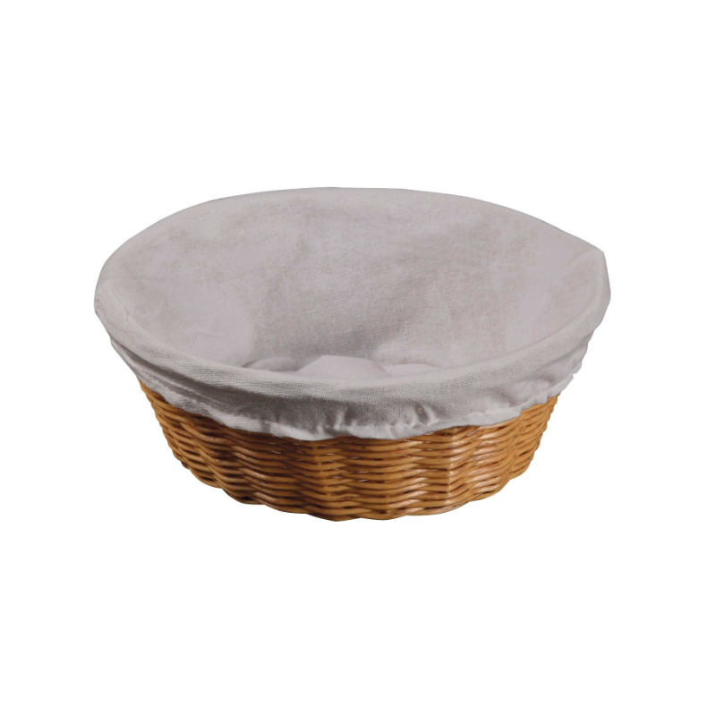 Brödkorg med textilfoder i plastmaterial rund